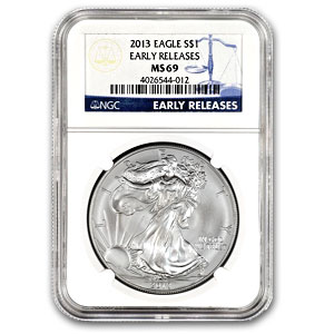 2013 1oz USA Silver Eagle MS-69 NGC - Early Release - Click Image to Close